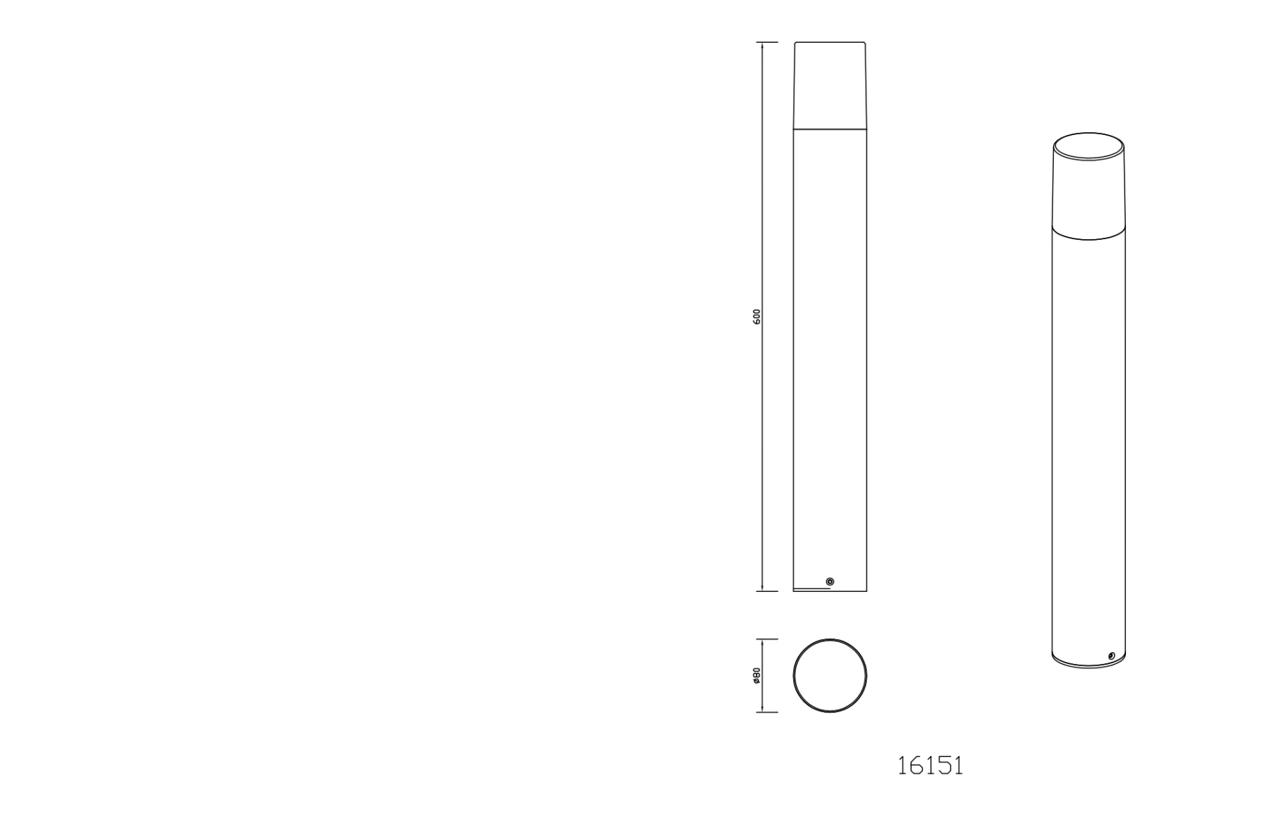 Stalp iluminat exterior RANI, 1xE27, aluminiu