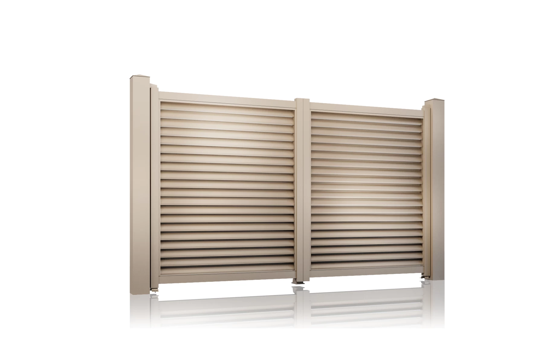 Poarta auto batanta aluminiu 3000x1800mm, prefabricat, Ivoire, model Jaluzea Suprem