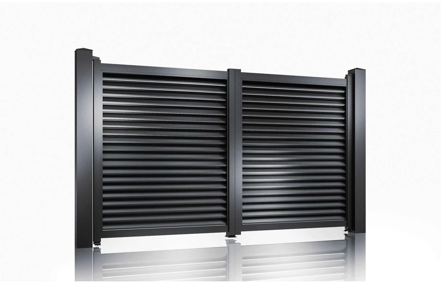 Poarta auto metalica din aluminiu 3500x1800mm, prefabricat, Negru, model Jaluzea Suprem