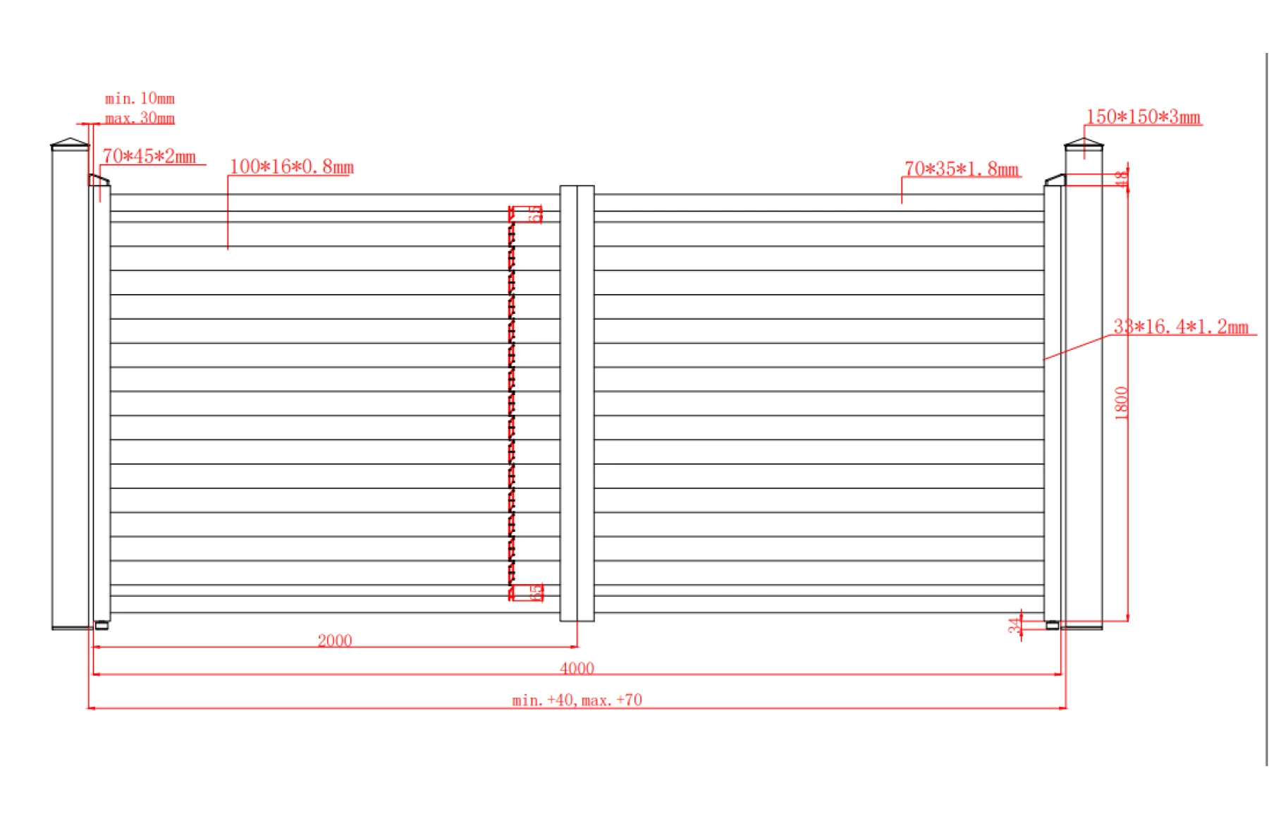 Set porti metalice din aluminiu 900x1800mm, 4000x1800mm, prefabricate, gri antracit, model Jaluzea Deluxe