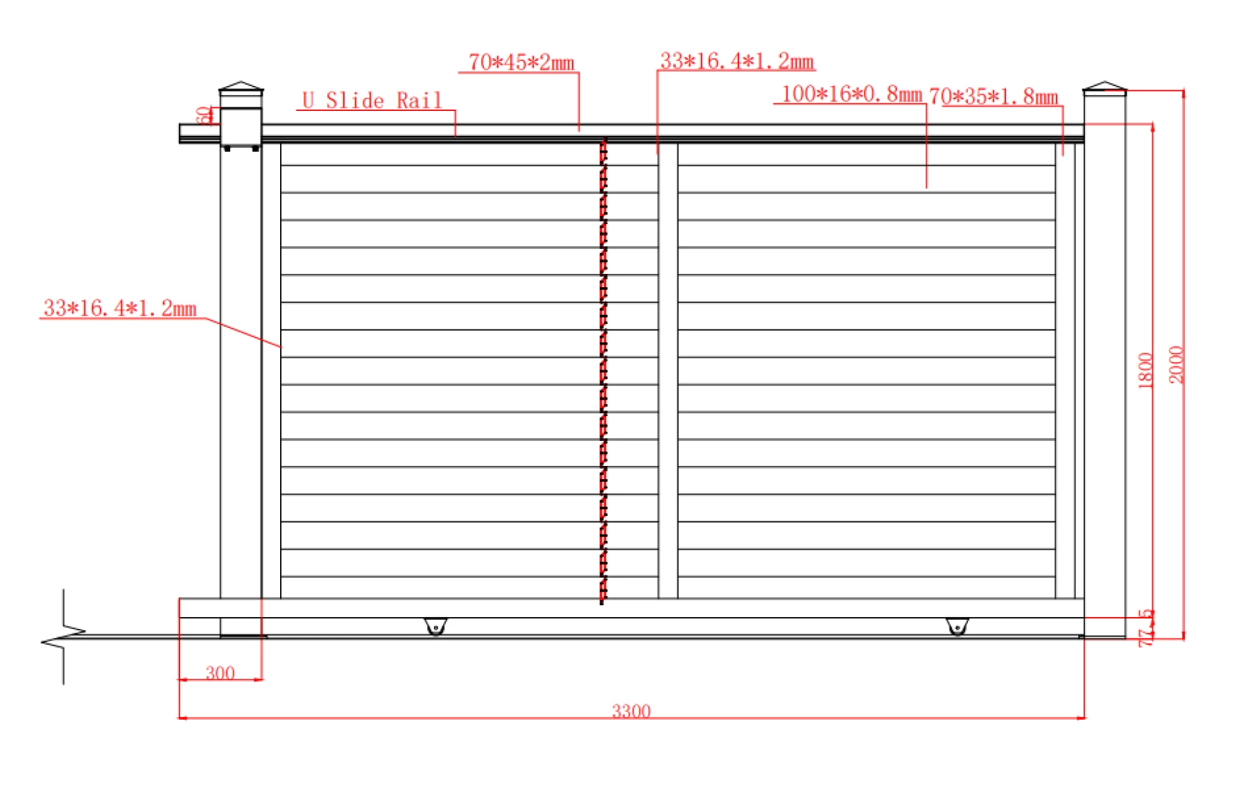 Poarta culisanta metalica din aluminiu, prefabricata, model Jaluzea Deluxe, gri antracit, 3000x1800mm