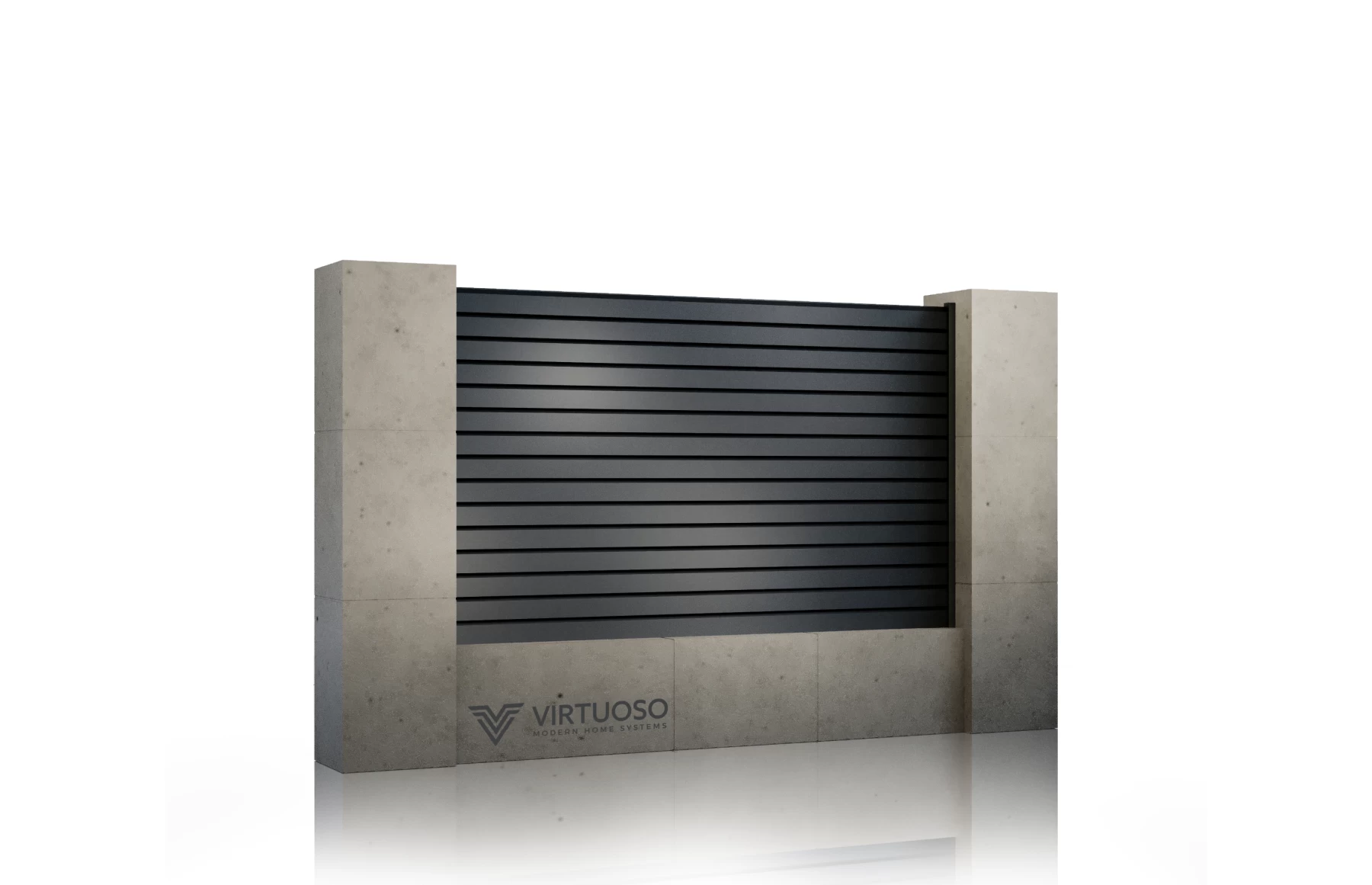 Gard metalic din aluminiu, model Jaluzea Deluxe, 2500x1800mm