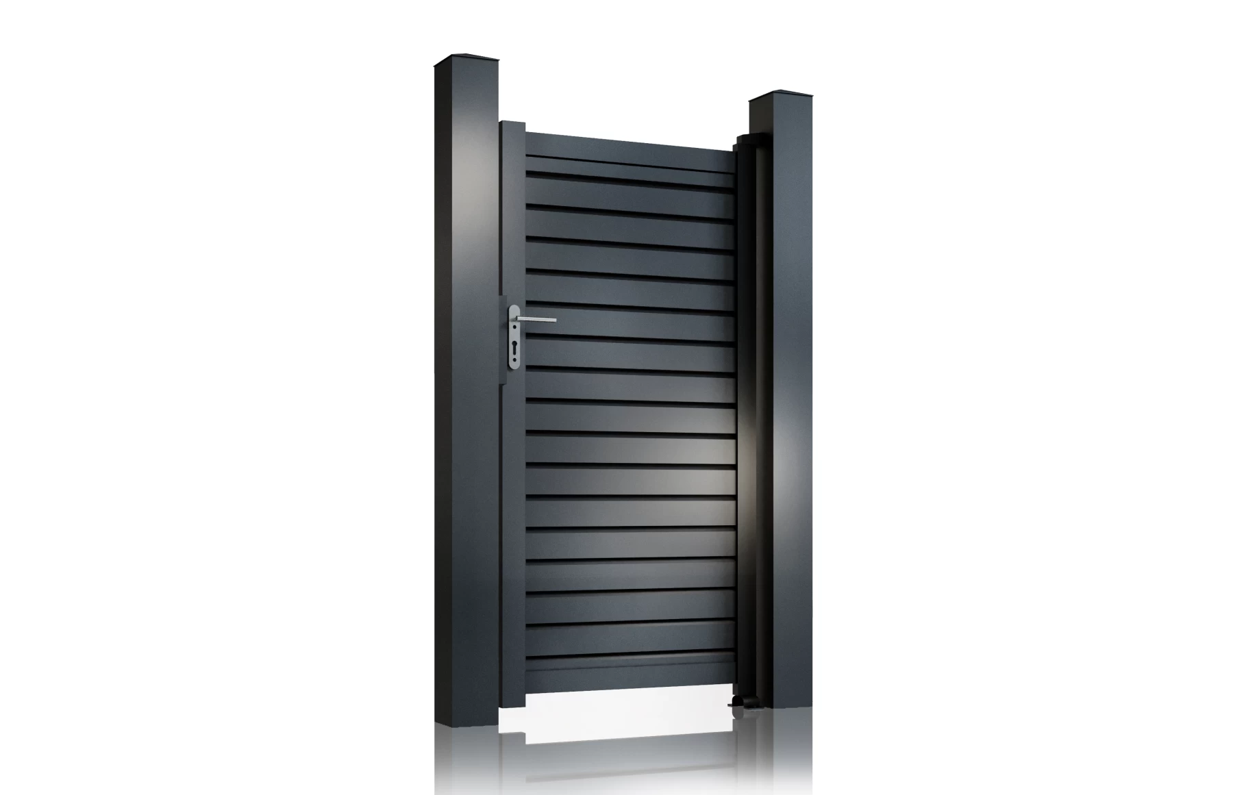 Poarta pietonala metalica din aluminiu 900x1800mm, prefabricata, gri antracit, model Jaluzea Deluxe