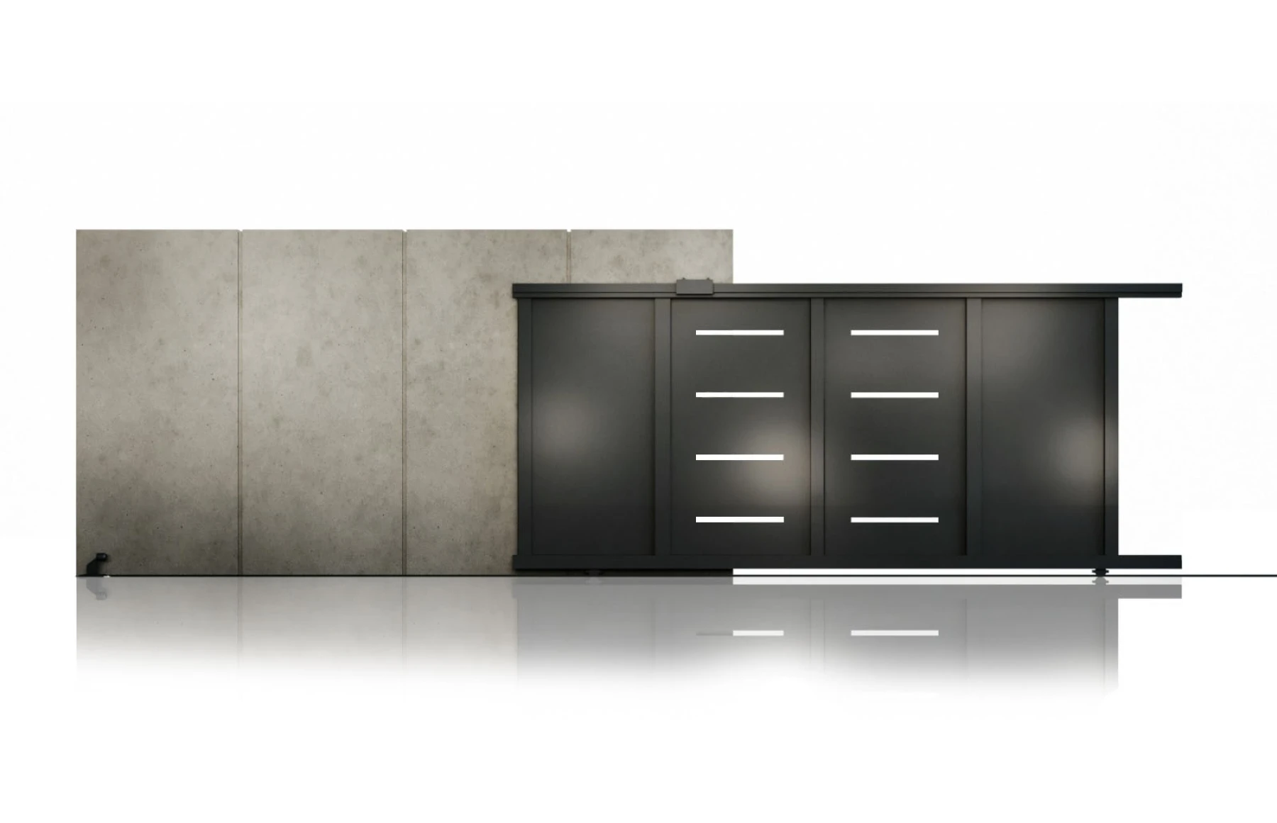 Poarta culisanta  din aluminiu, prefabricata, model Thor, 4000x1800mm