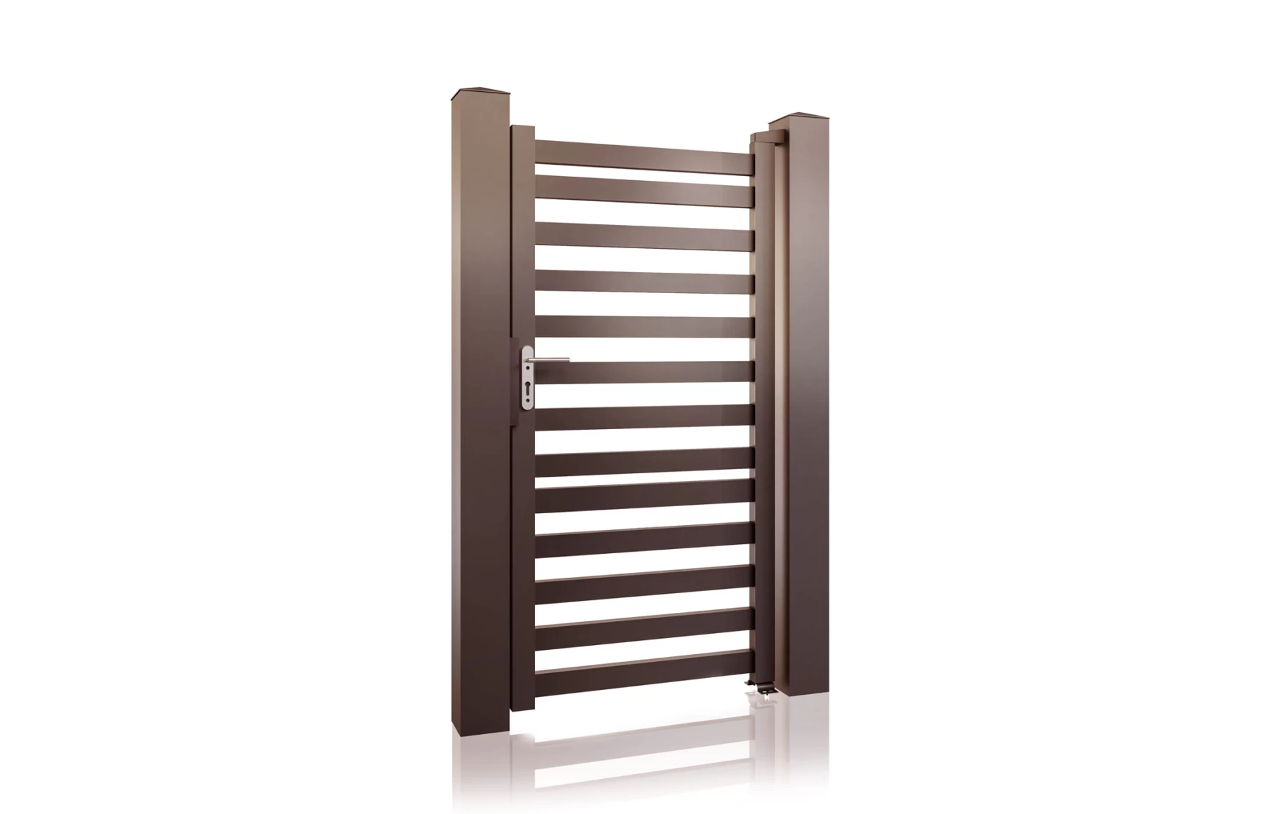 Poarta pietonala metalica din aluminiu 900x1800mm, prefabricata, maro, model  Star