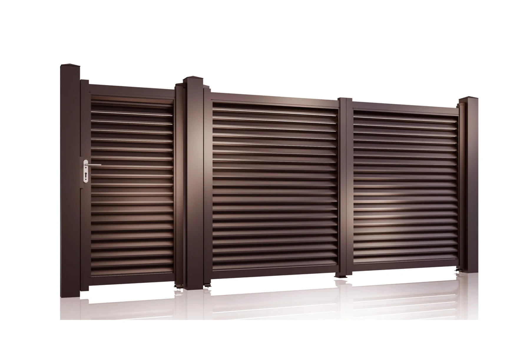 Set porti metalice din aluminiu 900x1800mm, 3500x1800mm, prefabricate, maro, model Jaluzea Suprem