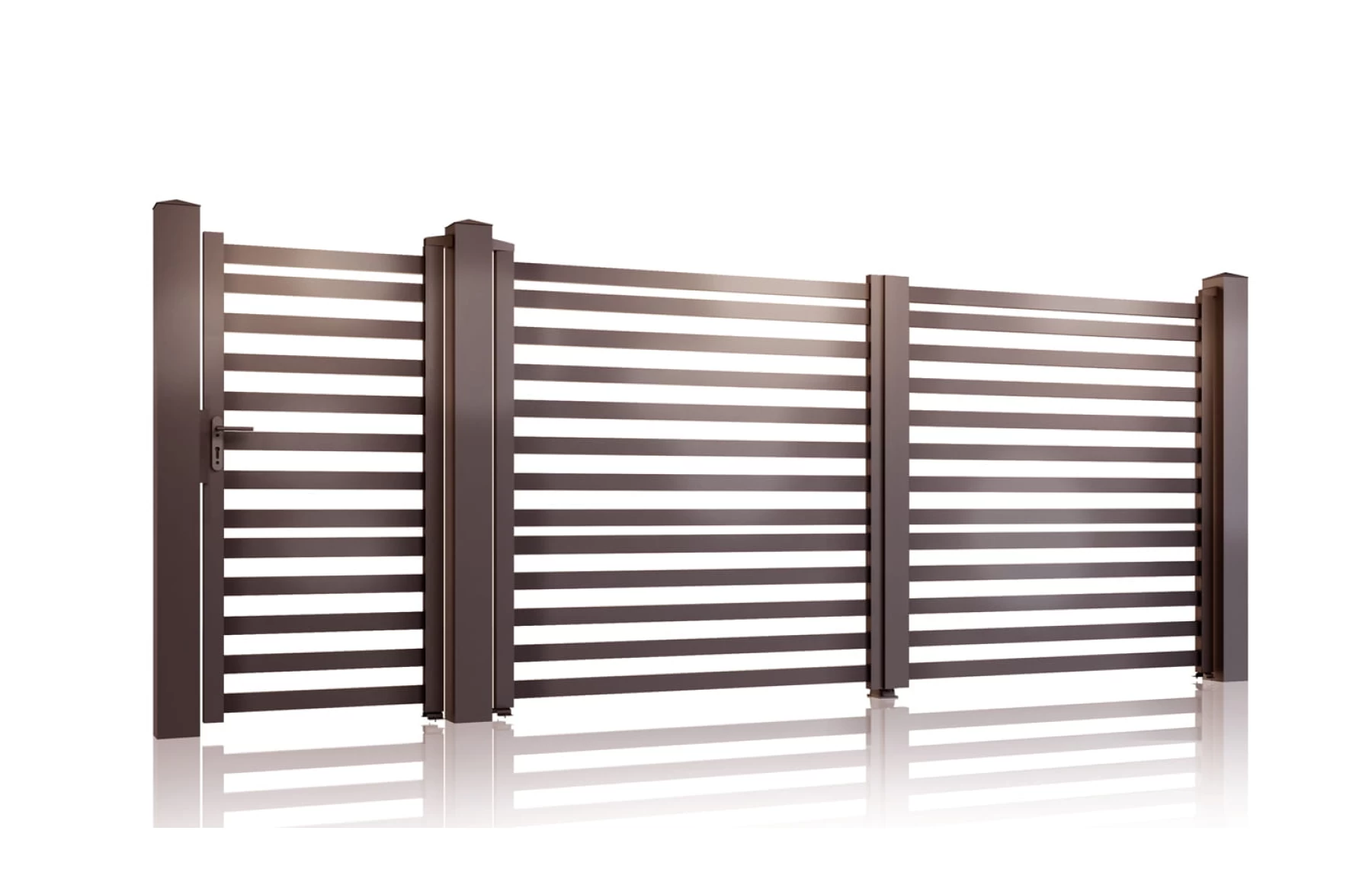 Set porti metalice din aluminiu 900x1800mm, 3500x1800mm, prefabricate, maro, model Star