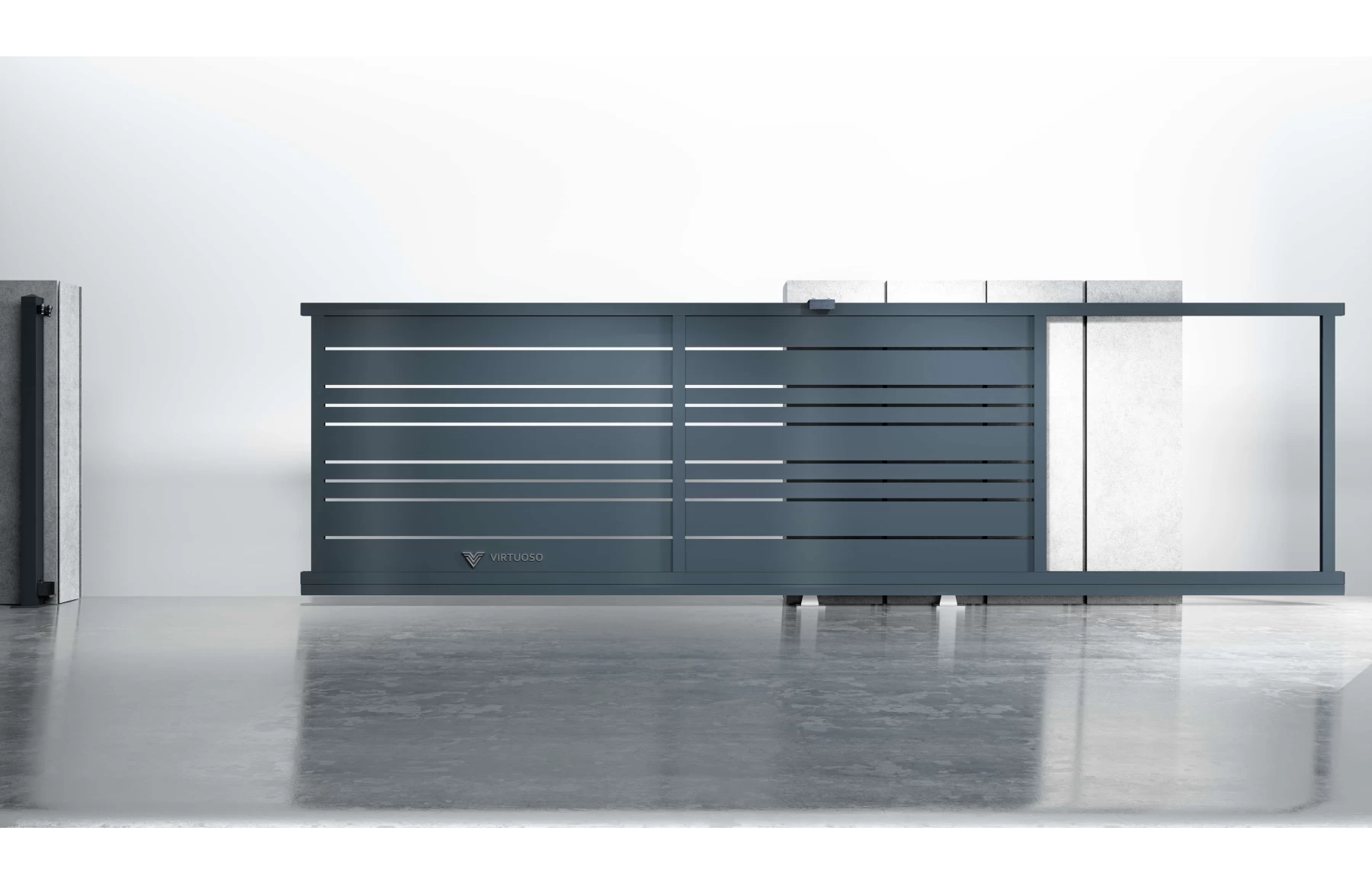 Poarta autoportanta metalica din aluminiu, poarta in consola, model Athos