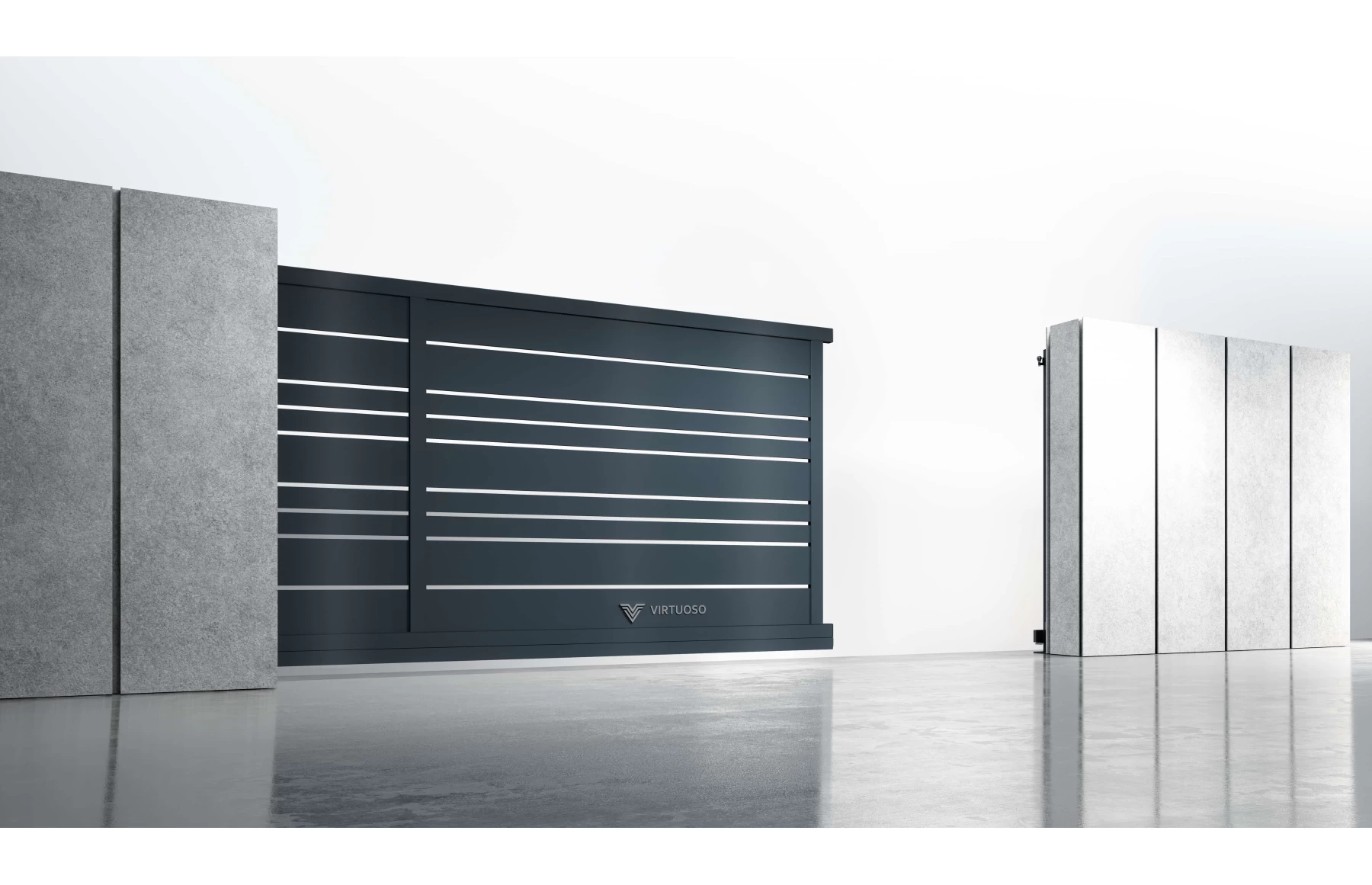 Poarta autoportanta metalica din aluminiu, poarta in consola, model Athos