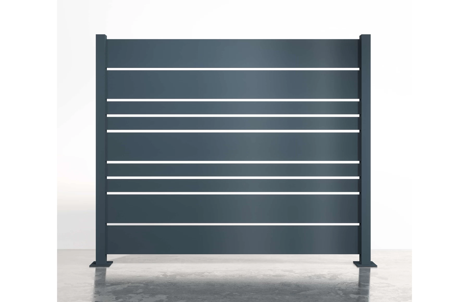 Panou gard metalic din aluminiu, cu stalpi din aluminiu, model Athos