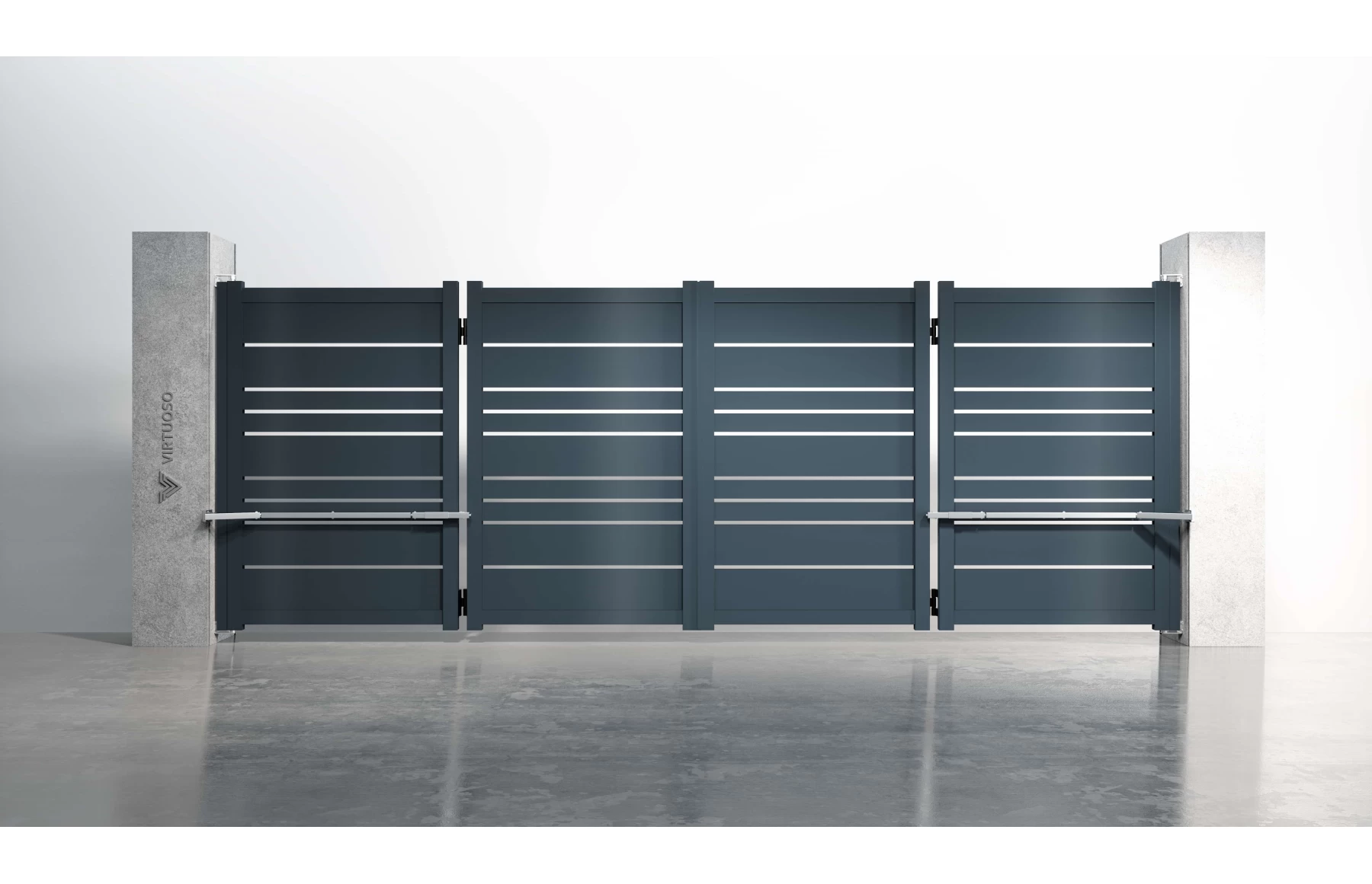 Poarta bi-fold articulata metalica din aluminiu, model Athos