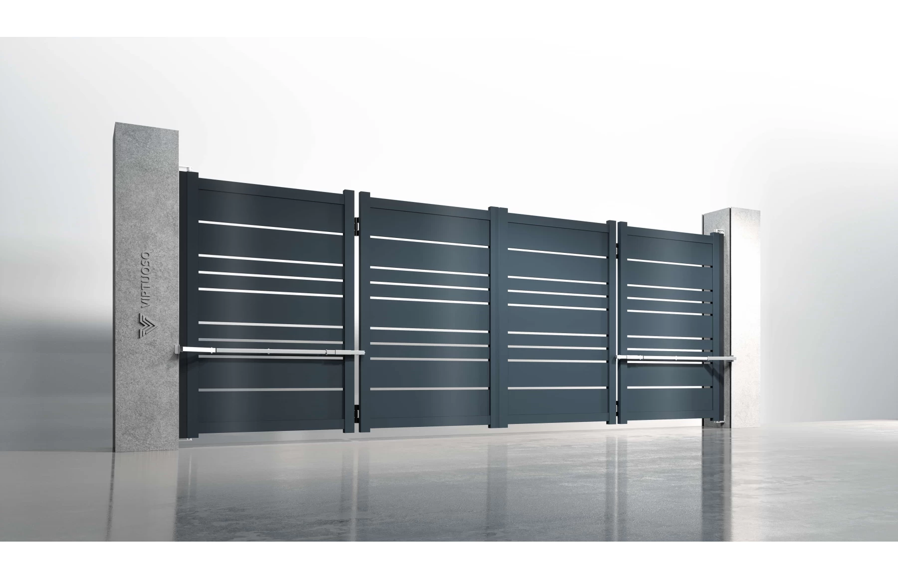 Poarta bi-fold articulata metalica din aluminiu, model Athos