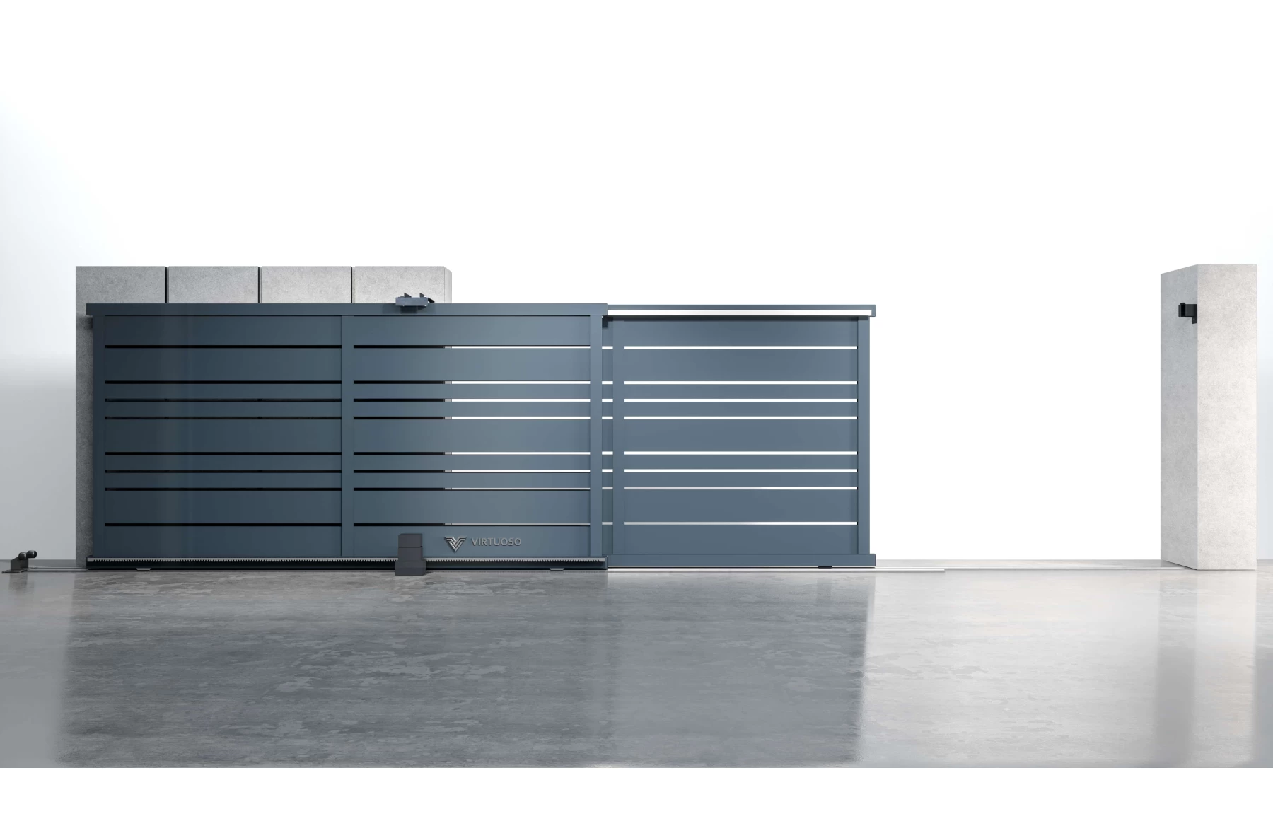 Poarta armonica telescopica metalica din aluminiu, model Athos