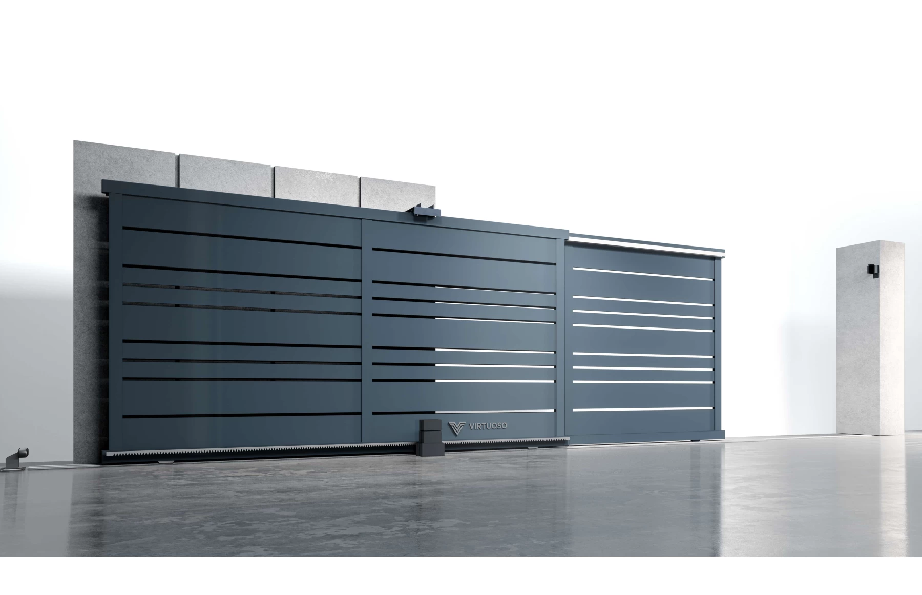 Poarta armonica telescopica metalica din aluminiu, model Athos