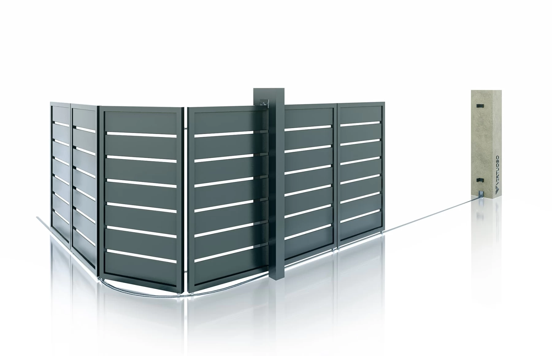 Poarta culisanta la 90 de grade, Prometheus, Aluminiu