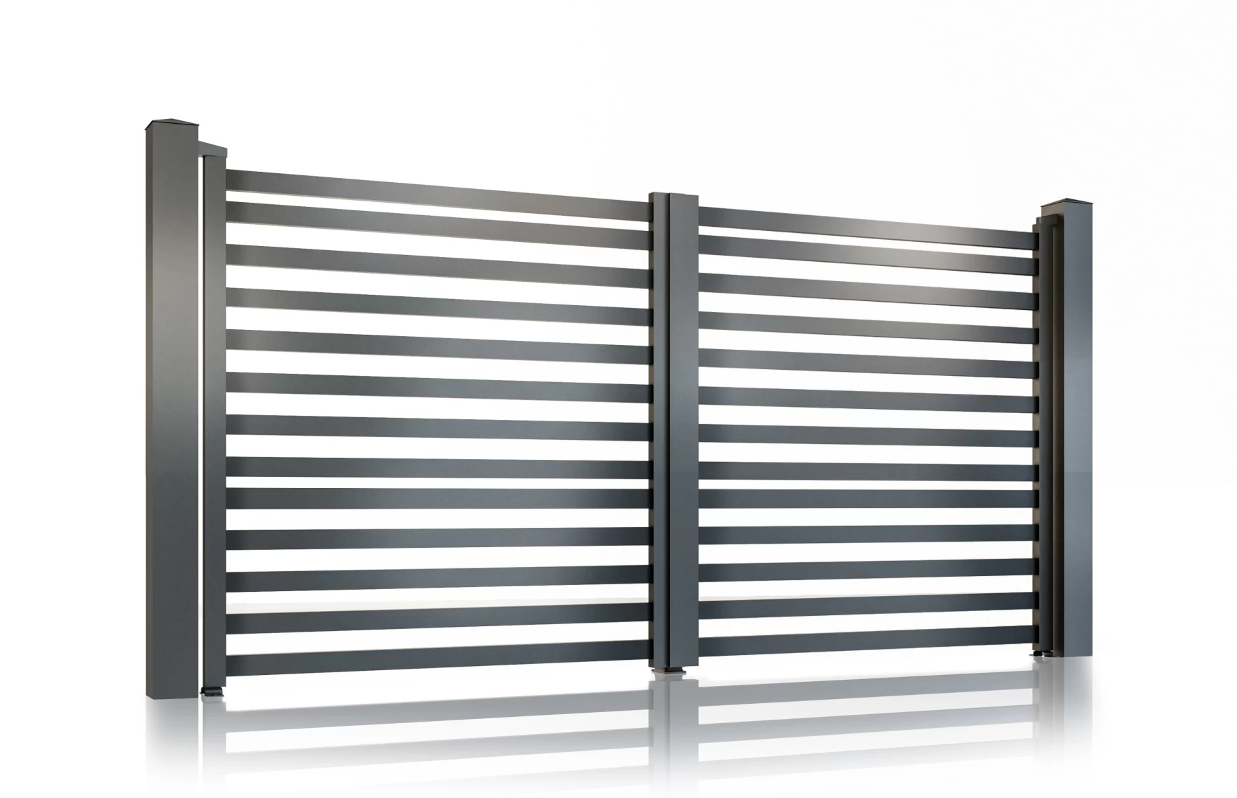 Set porti metalice din aluminiu 900x1800mm, 3500x1800mm, prefabricate, gri antracit, model Star