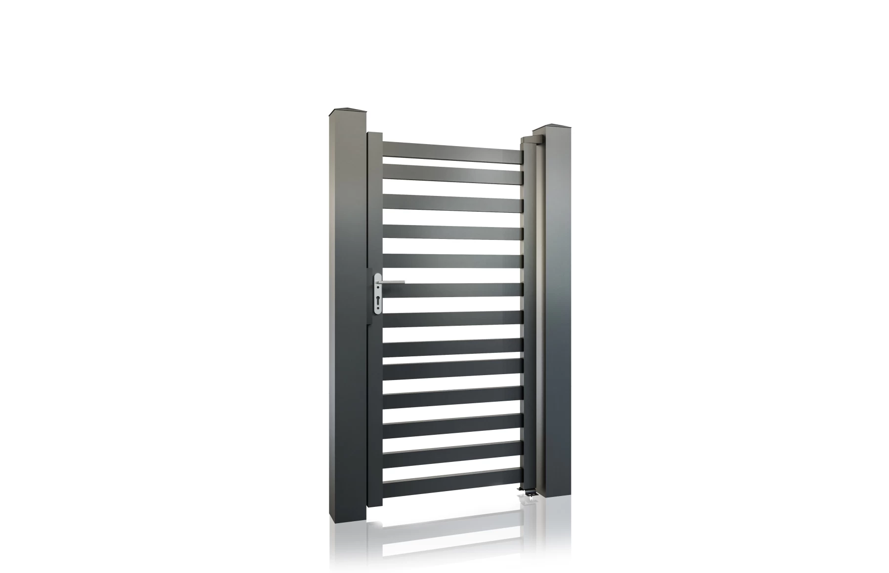 Poarta pietonala metalica din aluminiu 900x1800mm, prefabricata, gri antracit, model  Star