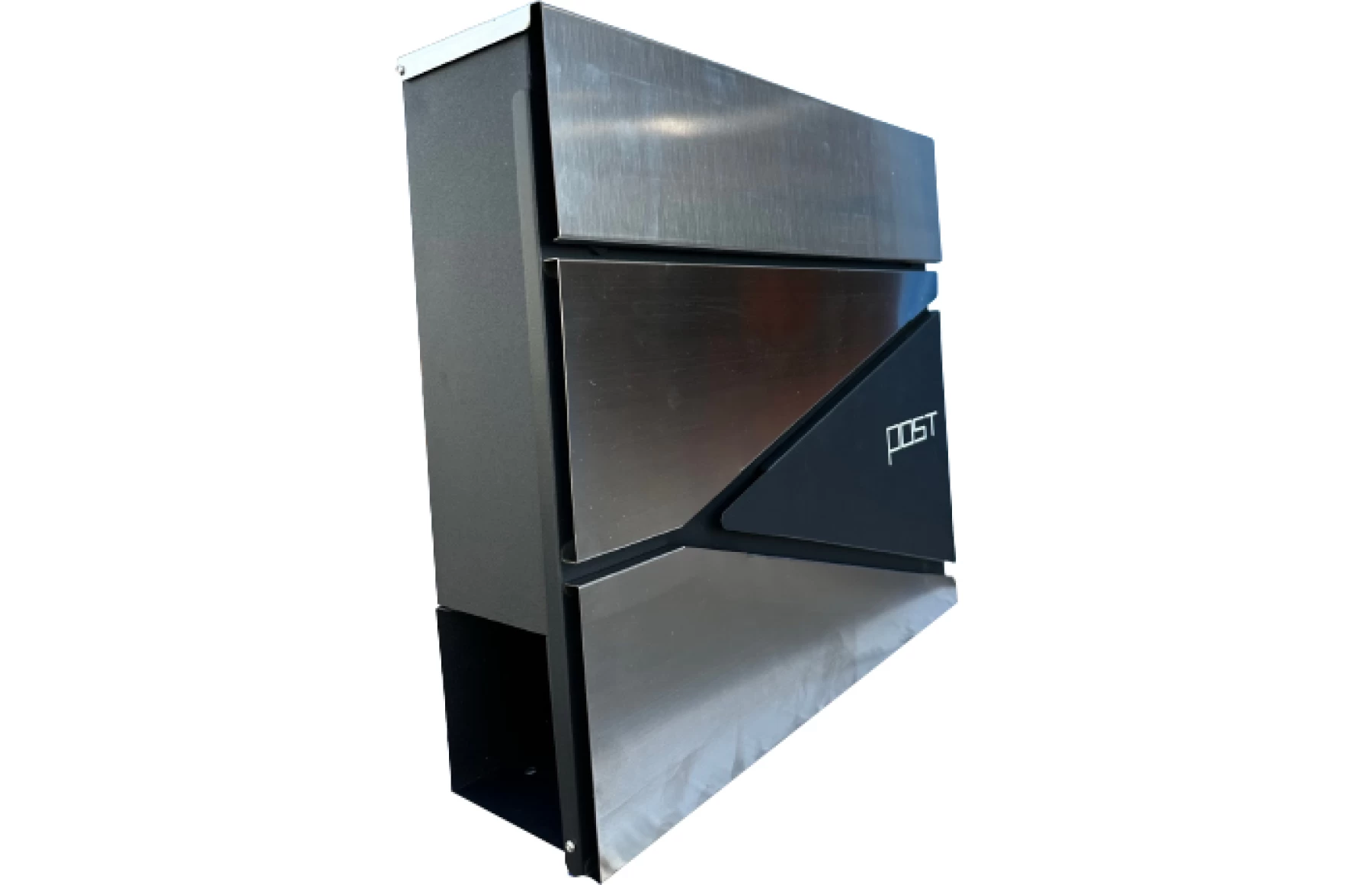 Cutie postala otel zincat, Design Modern, Gri antracit, Argintiu si Negru