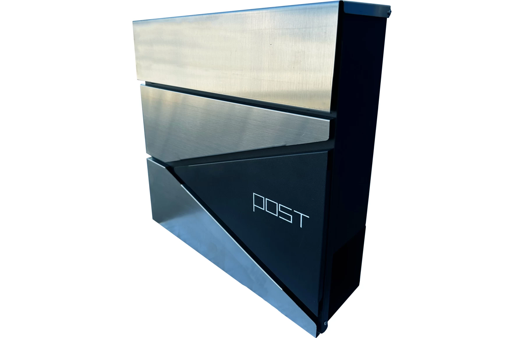 Cutie postala otel zincat, Design Modern, Gri antracit, Argintiu si Negru