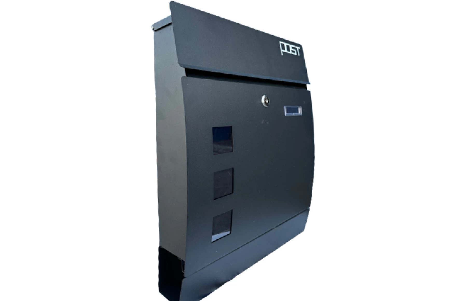 Cutie postala otel zincat, Design Modern, Negru