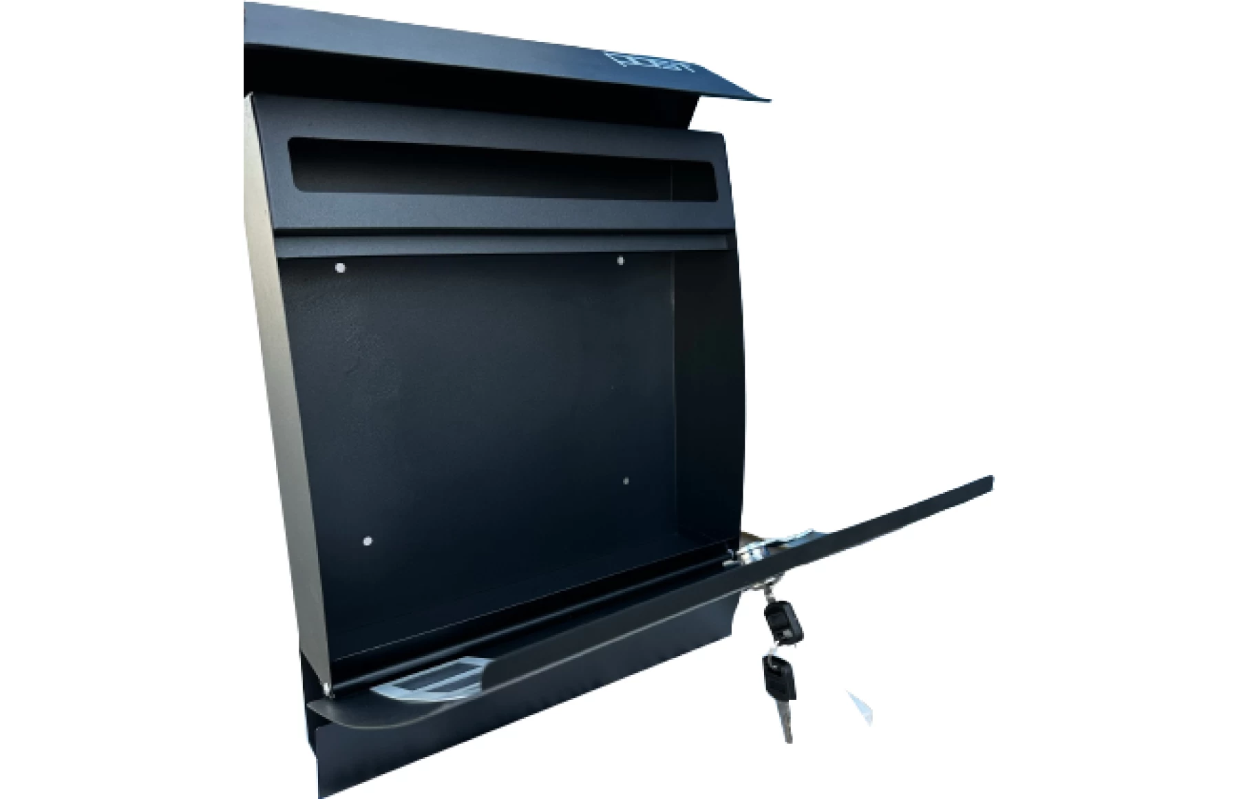 Cutie postala otel zincat, Design Modern, Negru