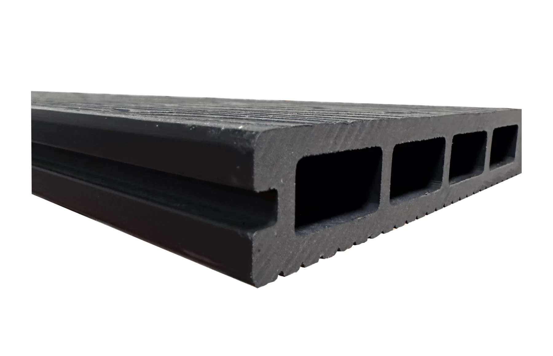 Placa deck terasa WPC 3D, tip pardoseala/dusumea WPC, 150x25 mm, gri antracit lemn