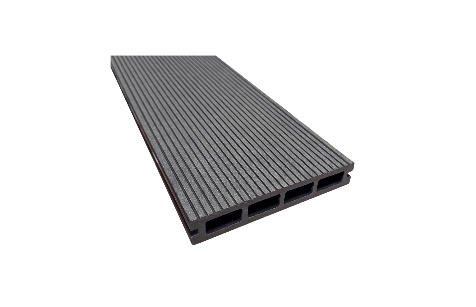 Placa deck terasa WPC 3D, tip pardoseala/dusumea WPC, 150x25 mm, gri antracit linii periat
