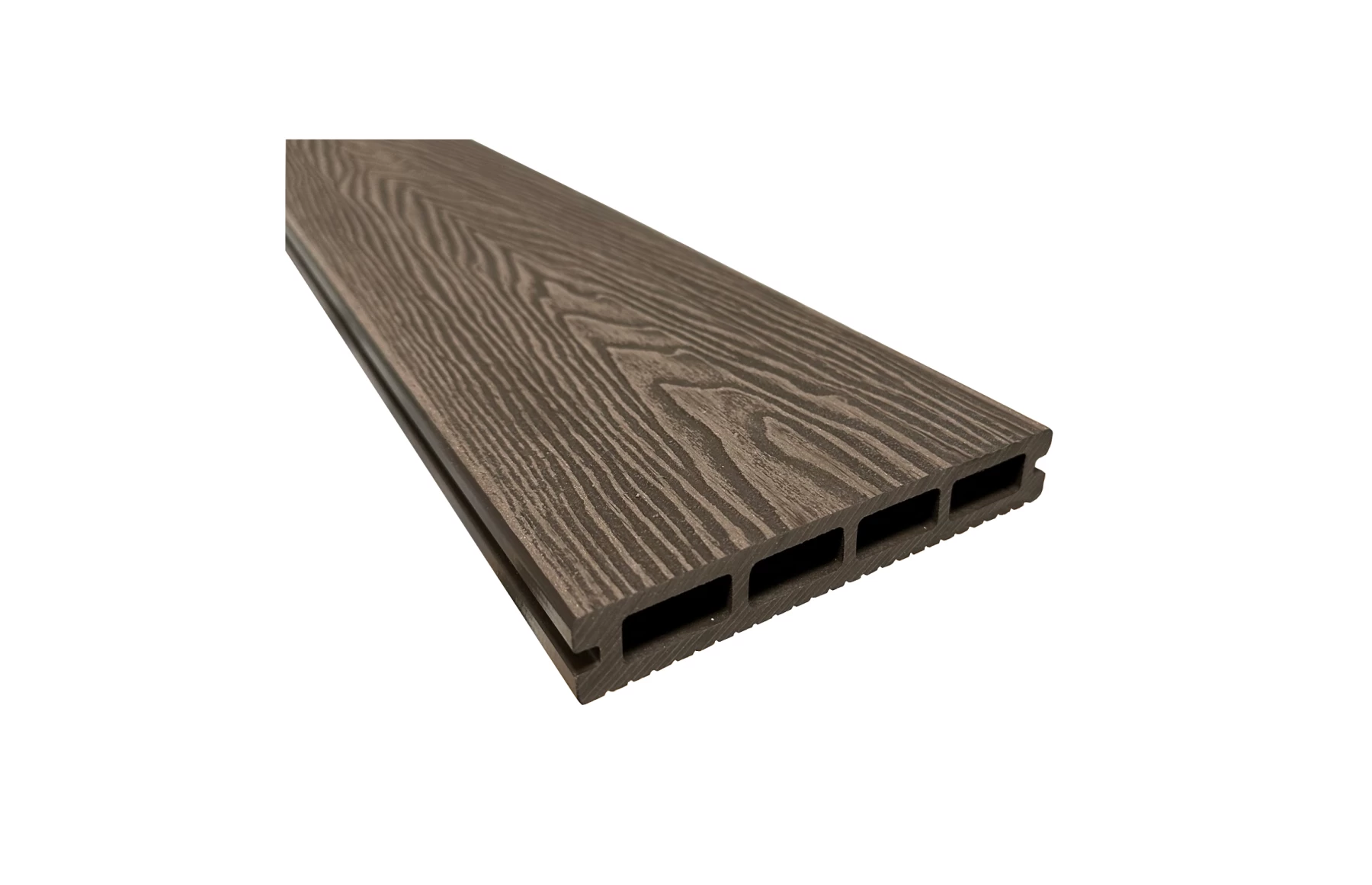 Placa deck terasa WPC 3D, tip pardoseala/dusumea WPC, 150x25 mm, maro lemn