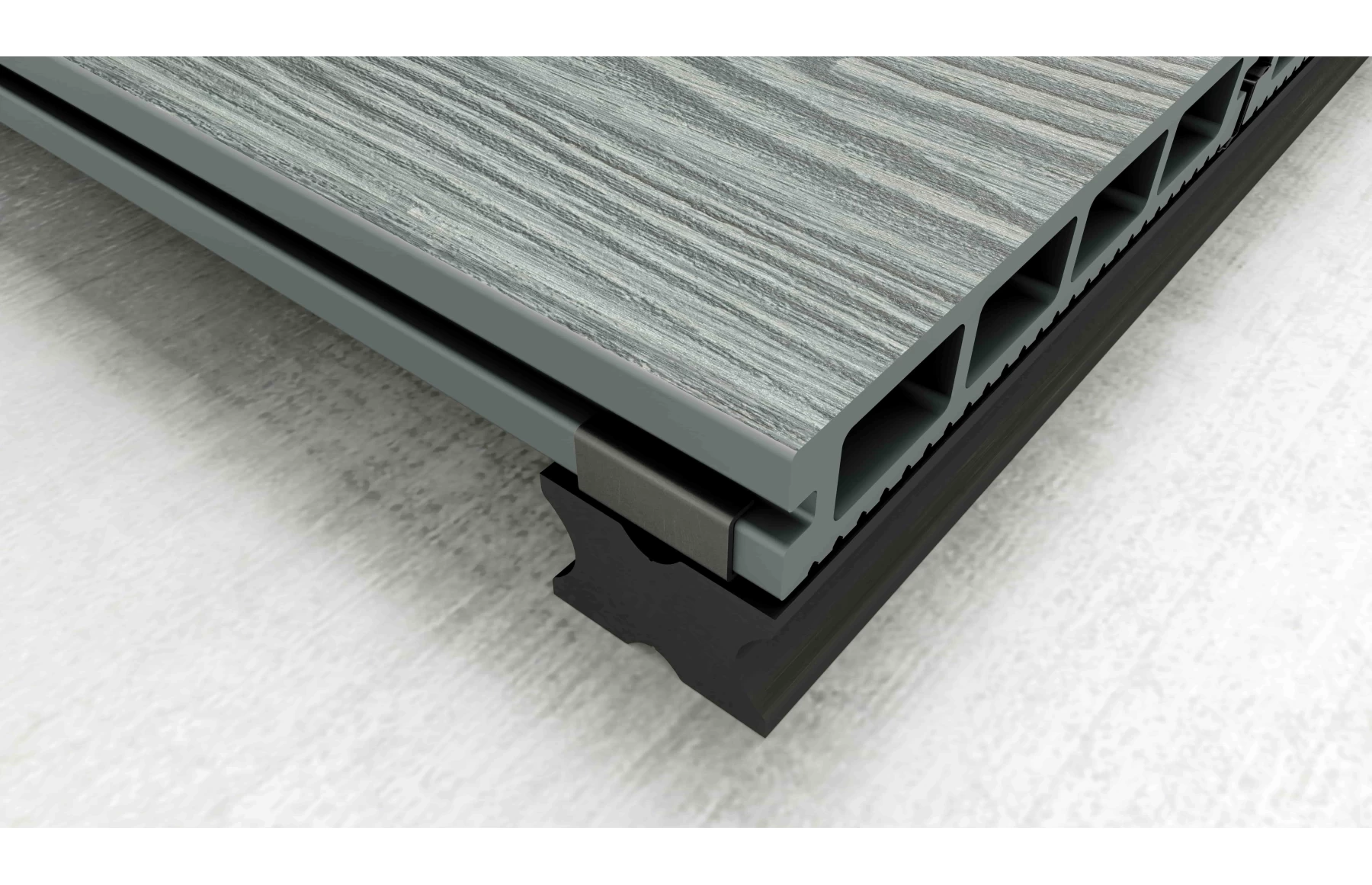 Placa deck terasa WPC 3D, tip pardoseala/dusumea WPC, 150x25 mm, gri deschs linii periat