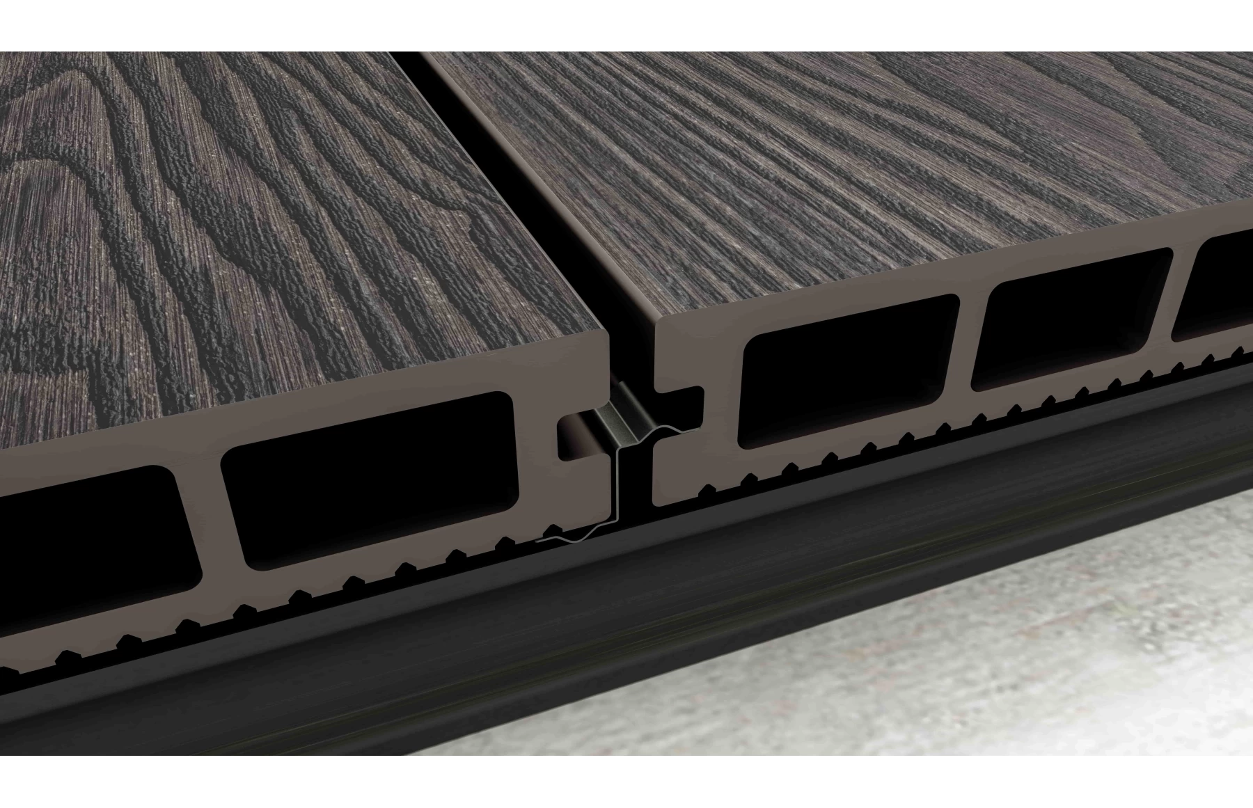 Placa deck terasa WPC 3D, tip pardoseala/dusumea WPC, 150x25 mm, maro lemn