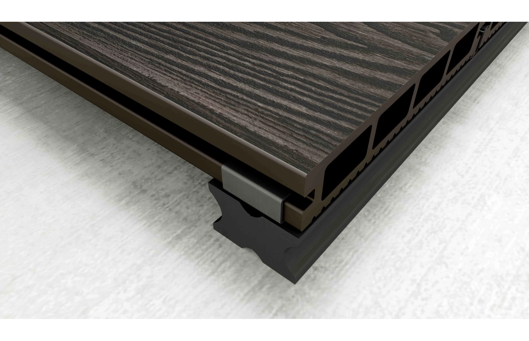 Placa deck terasa WPC 3D, tip pardoseala/dusumea WPC, 150x25 mm, maro linii periat