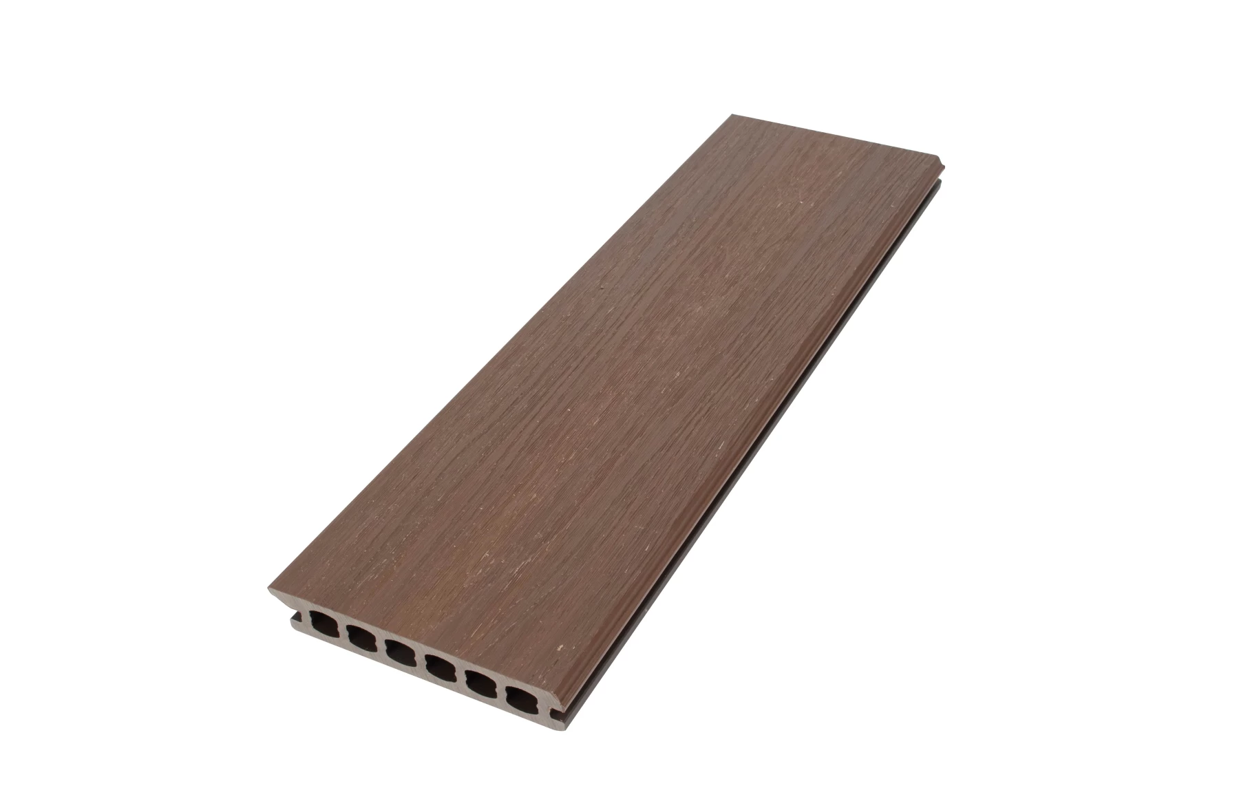 Placa deck terasa WPC PREMIUM, tip pardoseala/dusumea WPC, placa co extrudata, 145x22mm, maro lemn, model No Gap