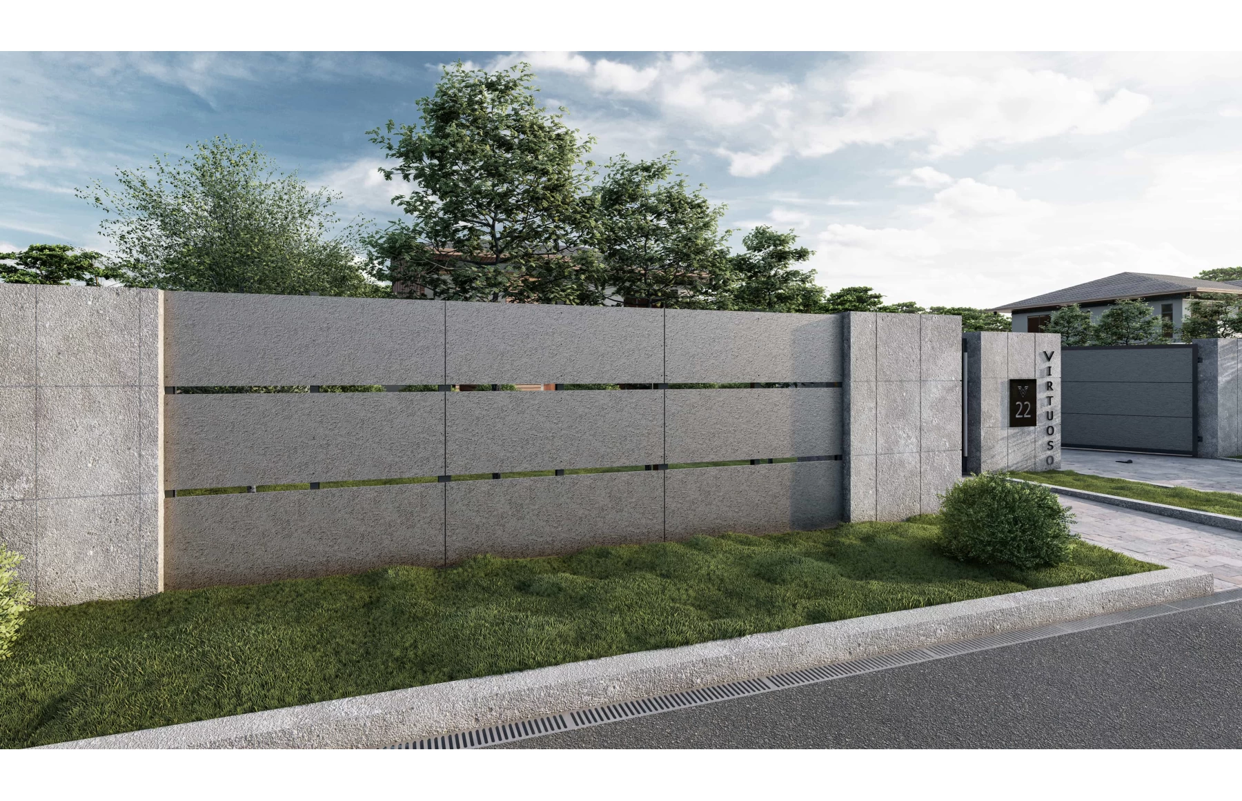 Gard modern fibrociment, Fibro X, Light Grey Day