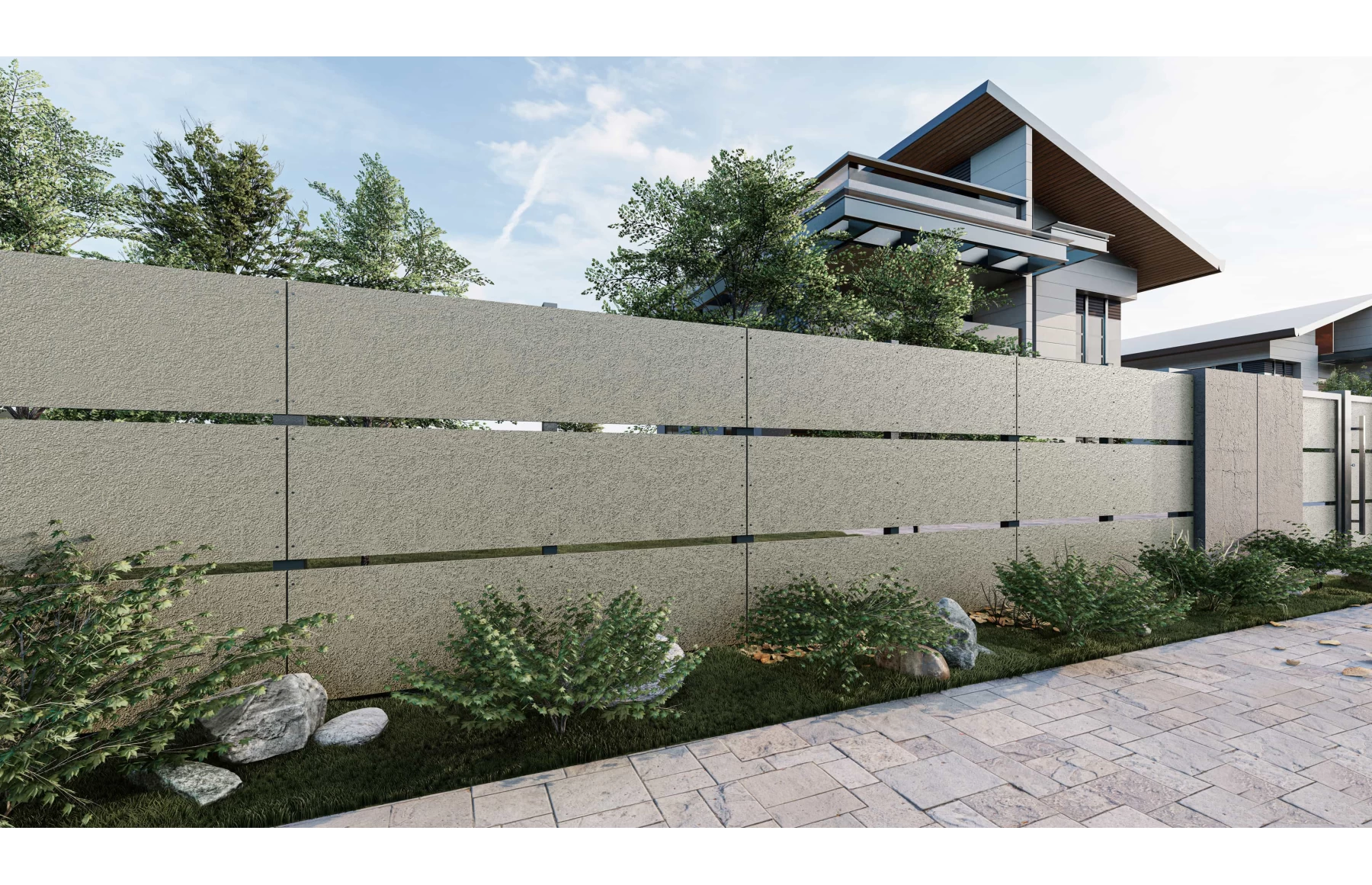 Gard modern fibrociment, Fibro X, Ivory Dayd