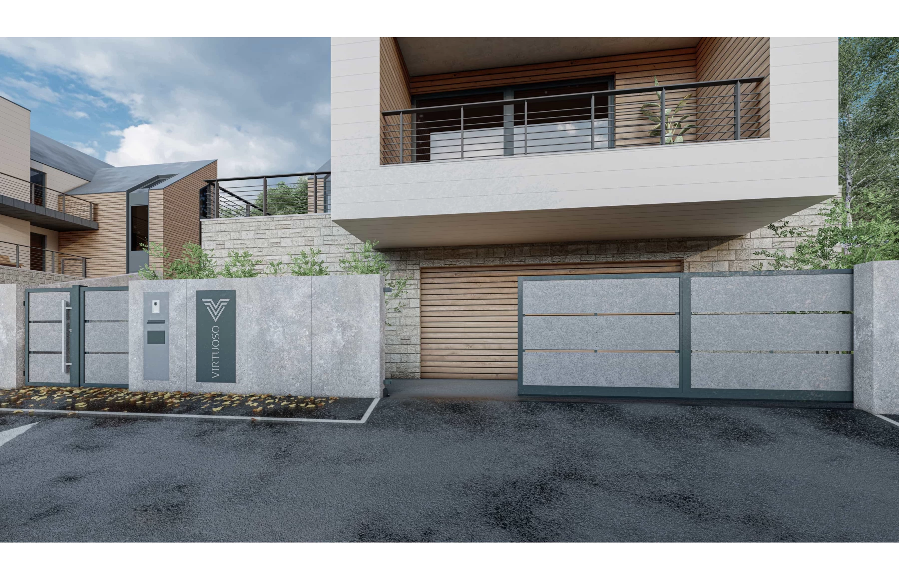 Gard modern fibrociment, Fibro X, Space Grey Day