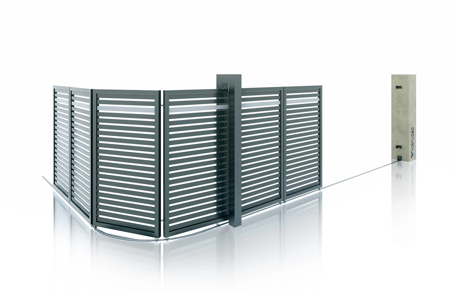 Poarta culisanta la 90 de grade, Invictus, Aluminiu