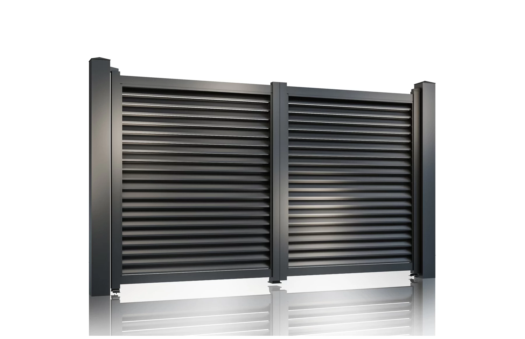 Set porti metalice din aluminiu 900x1800mm, 3500x1800mm, prefabricate, gri antracit, model Jaluzea Suprem