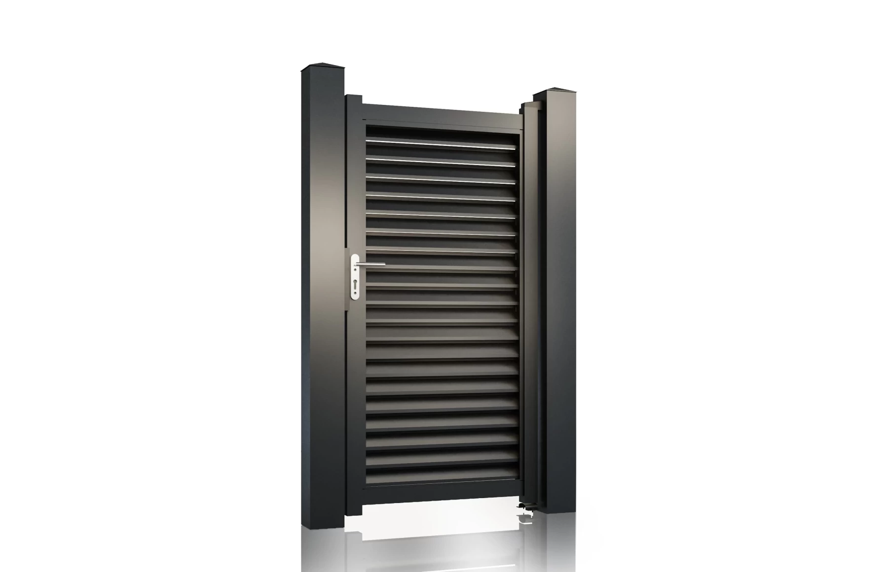 Set porti metalice din aluminiu 900x1800mm, 3500x1800mm, prefabricate, gri antracit, model Jaluzea Suprem