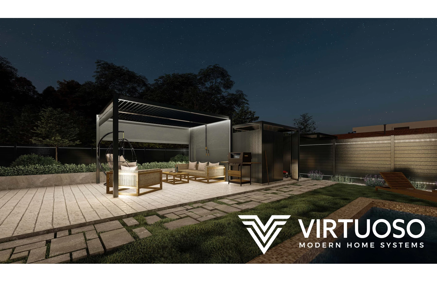 Gard cu LED Bacus Aluminiu