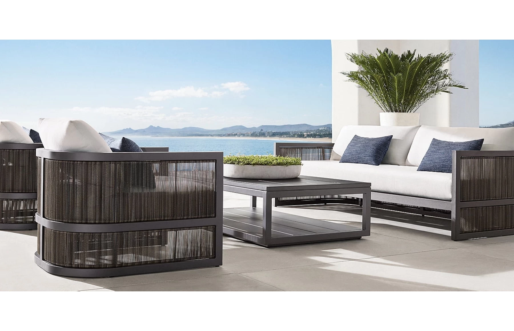 Set mobilier premium din aluminiu, pentru terasa/gradina/balcon, model Bari