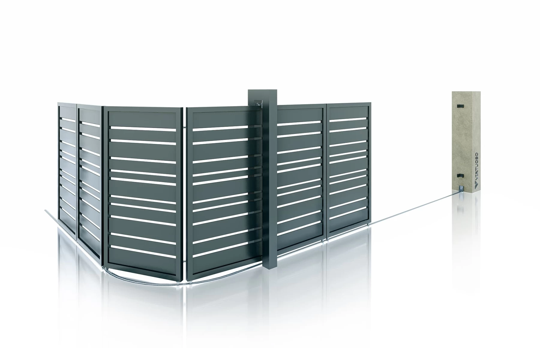 Poarta culisanta la 90 de grade, Odiseu, Aluminiu