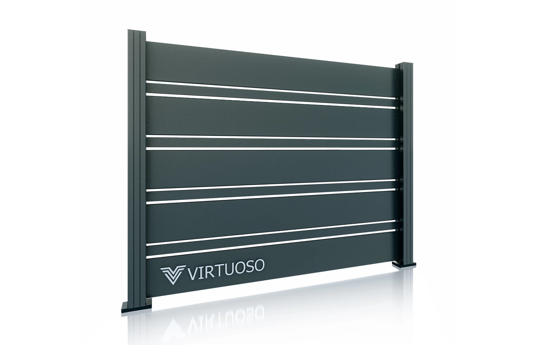 Panou gard metalic din aluminiu, cu stalpi din aluminiu, model Pegasus