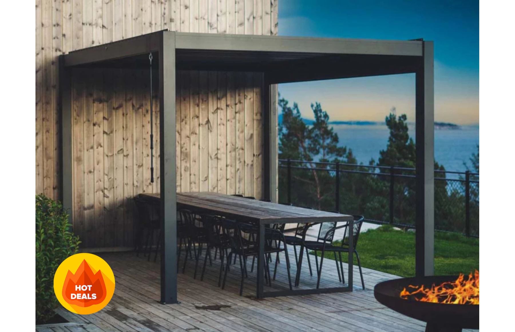 Pergola X Bioclimatica, Pavilion 3x4x2.5metri cu LED , Premium, Aluminiu, Ofertă limitata