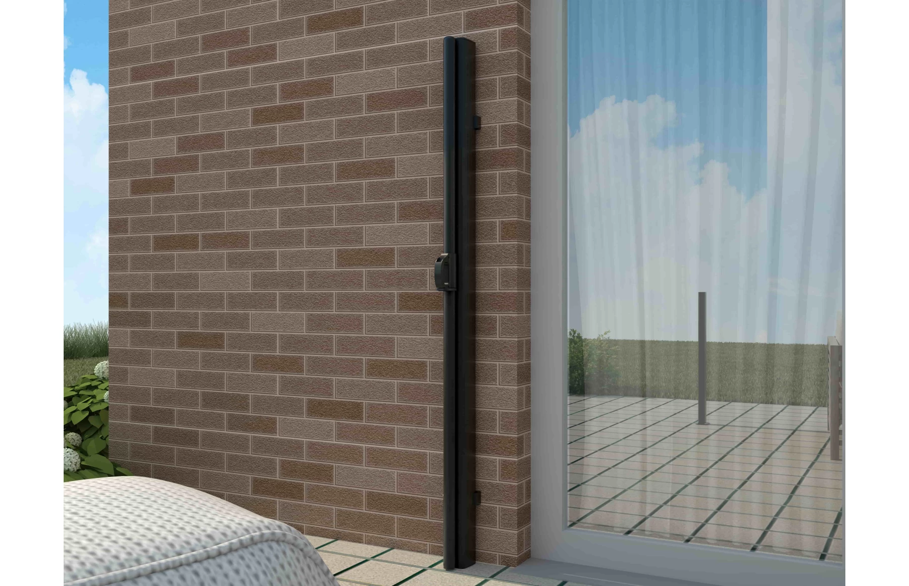 Copertina laterala 3 metri retractabila, incastrat in caseta din aluminiu, 1800x3000mm, intimitate garantata