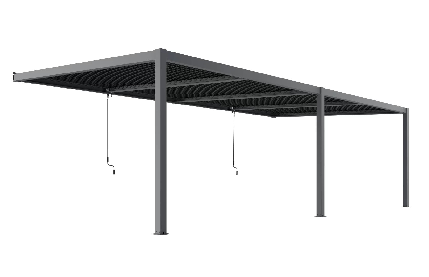 Pergola X Bioclimatica, Pavilion 3x5.8x2.3metri cu LED, prindere pe casa, Premium, Aluminiu