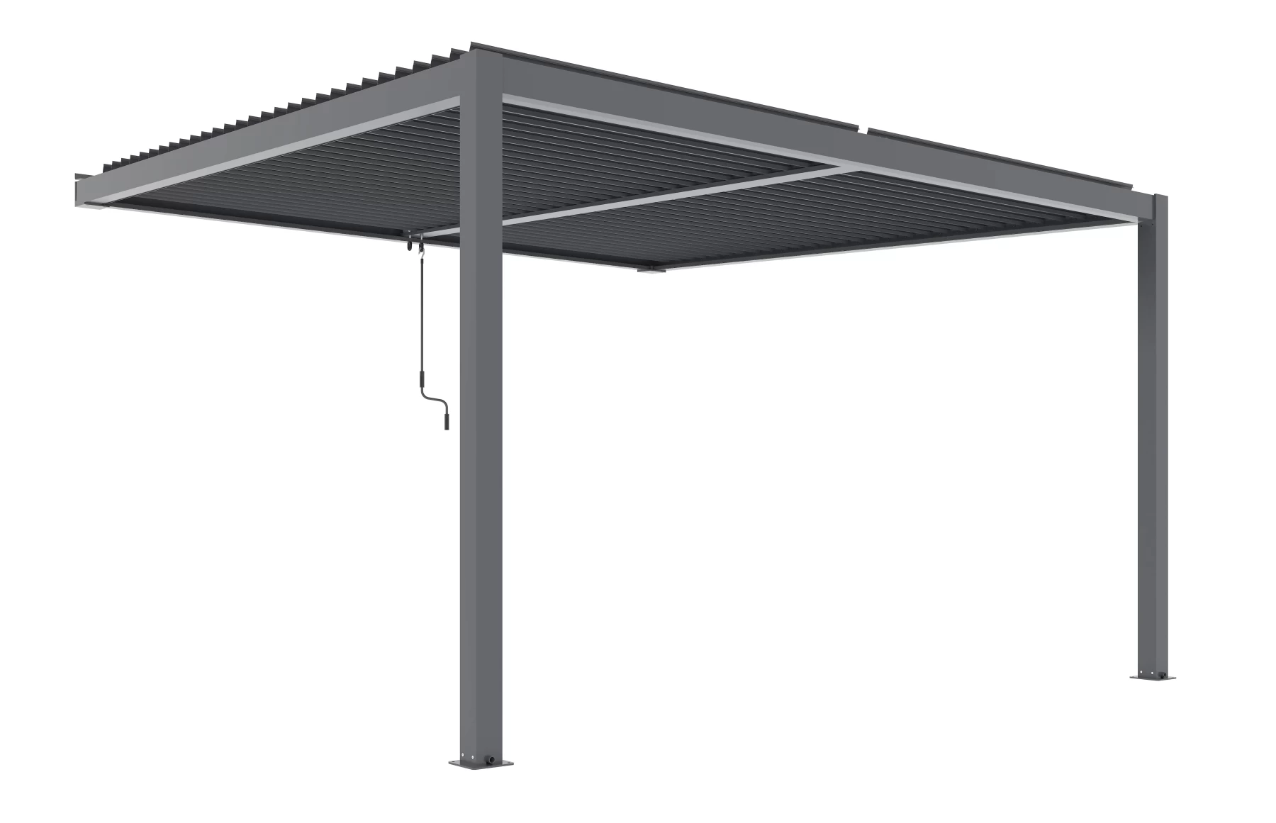 Pergola X Bioclimatica, Pavilion 3x4x2.3metri cu LED, prindere pe casa, Premium, Aluminiu
