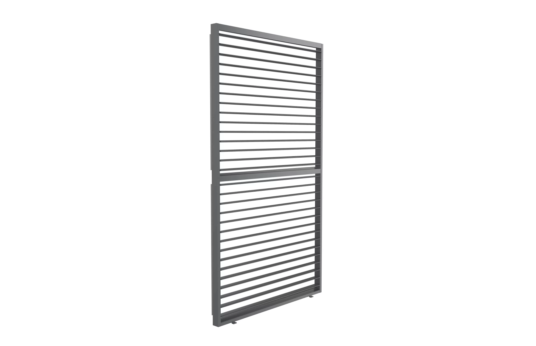 Paravan X din jaluzele ajustabile manual pentru pergola, gri antracit, aluminiu