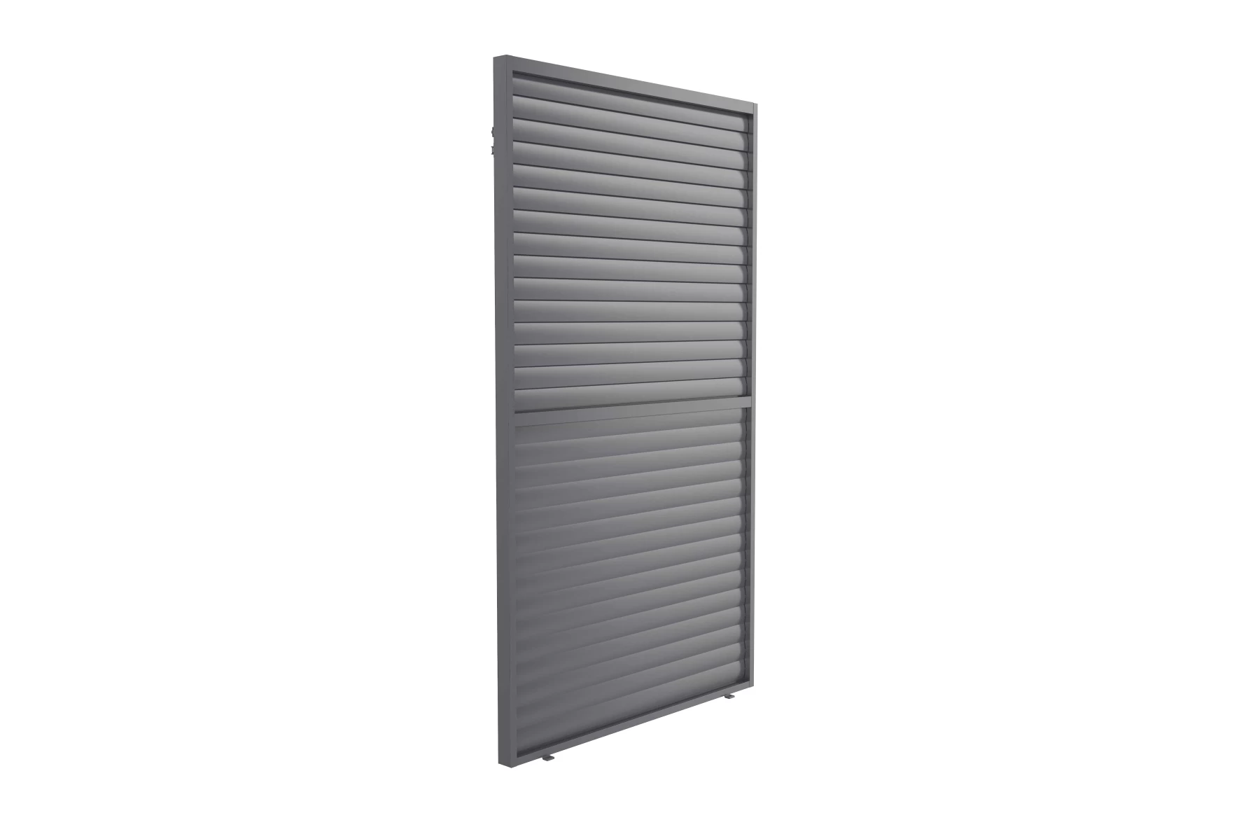 Paravan X din jaluzele ajustabile manual pentru pergola, gri antracit, aluminiu