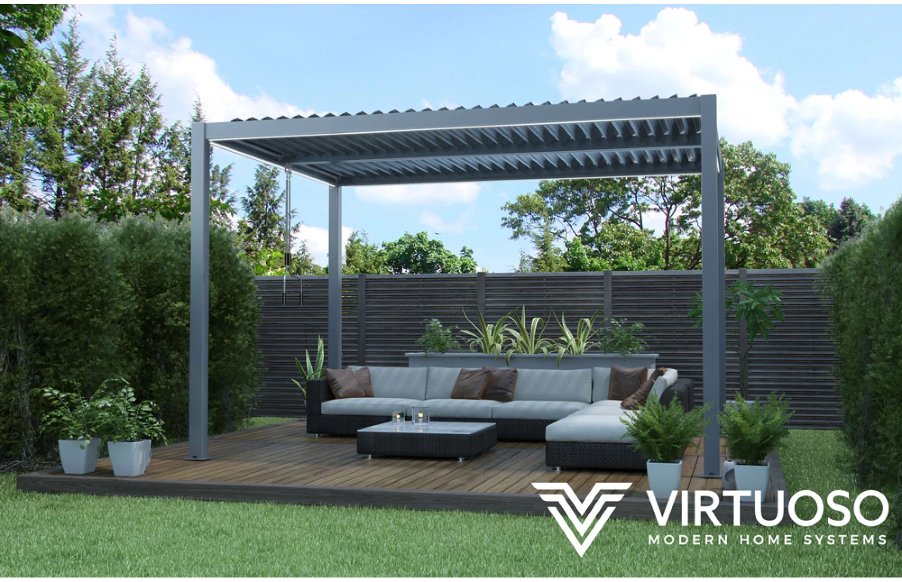 Pergola X Bioclimatica, Pavilion 3x4x2.5metri cu LED , Premium, Aluminiu, Ofertă limitata