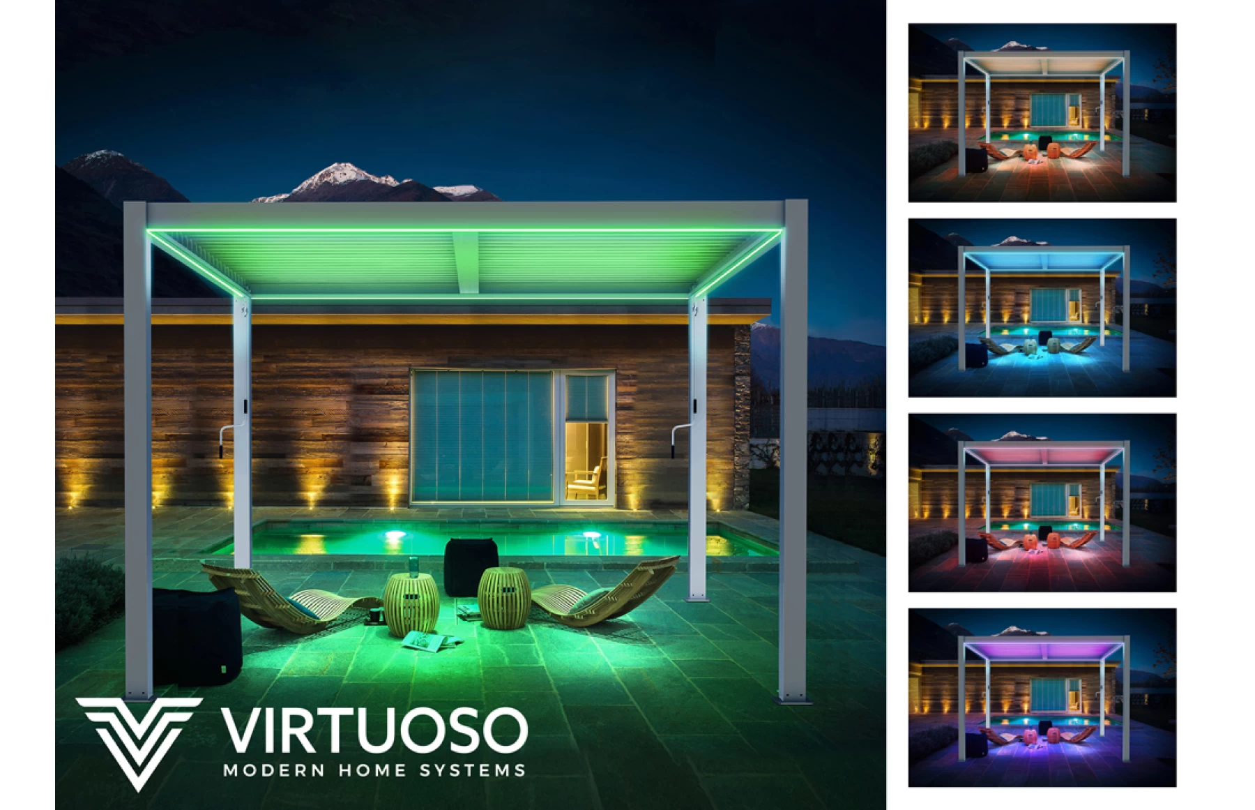 Pergola X Bioclimatica, Pavilion 3x4x2.5metri cu LED , Premium, Aluminiu, Ofertă limitata